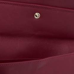 Pre Owned Fendi Burgundy Patent Leather Fendilicious Chain Clutch