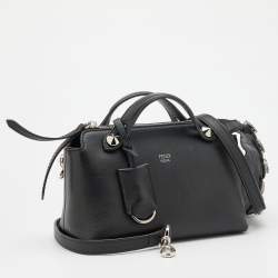 Pre Owned Fendi Black Leather Mini By The Way Crossbody Bag
