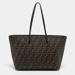 مملوكة مسبقًا حقيبة يد توتس فندي سبلماتي رول شوبر كانفاس مقوى زوكا توباكو