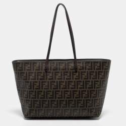 مملوكة مسبقًا حقيبة يد توتس فندي سبلماتي رول شوبر كانفاس مقوى زوكا توباكو