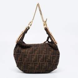 Pre Owned Fendi  Brown Zucca Canvas Shoulder Bag