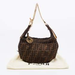 Pre Owned Fendi  Brown Zucca Canvas Shoulder Bag