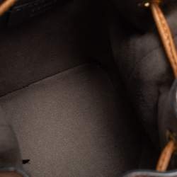 Pre Owned Fendi Brown Leather Mini Mon Tresor Drawstring Bucket Bag