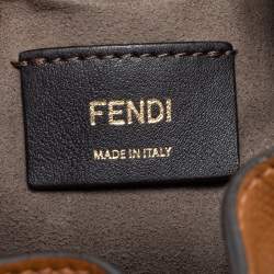 Pre Owned Fendi Brown Leather Mini Mon Tresor Drawstring Bucket Bag