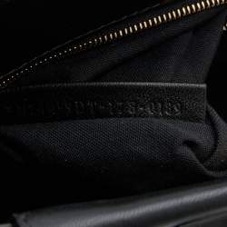 Pre Owned Fendi Black Leather Mini Studded Peekaboo Top Handle Bag