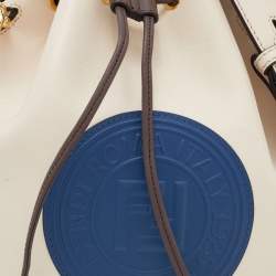 Pre Owned Fendi Off White/Blue Leather Mon Tresor Bucket Bag
