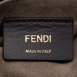 Pre Owned Fendi Off White/Blue Leather Mon Tresor Bucket Bag