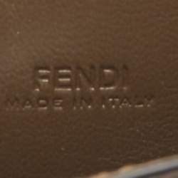 Pre Owned Fendi Brown/Black Zucca Leather Mini F is Fendi Wallet on Chain