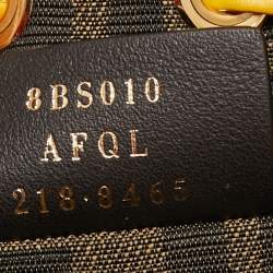 Pre Owned Fendi Yellow Crochet and Leather Mini Mon Tresor Bucket Bag