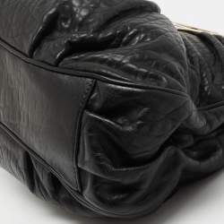 Pre Owned Fendi Black Pebbled Leather Small Mia Tote