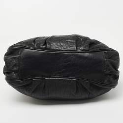 Pre Owned Fendi Black Pebbled Leather Small Mia Tote
