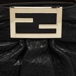 Pre Owned Fendi Black Pebbled Leather Small Mia Tote