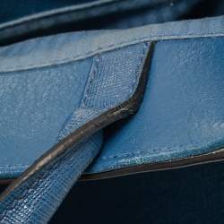 Pre Owned Fendi Blue Leather Small 2Jours Tote