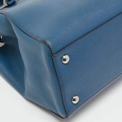 Pre Owned Fendi Blue Leather Small 2Jours Tote