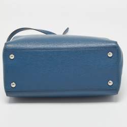 Pre Owned Fendi Blue Leather Small 2Jours Tote