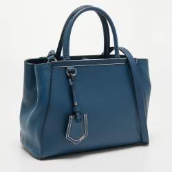 Pre Owned Fendi Blue Leather Small 2Jours Tote