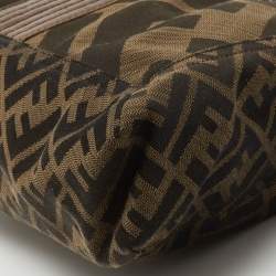 Fendi Tobacco Zucca Canvas and Leather Maxi Baguette Shoulder Bag