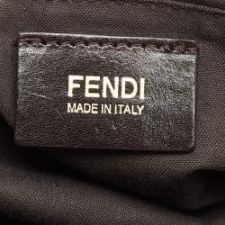 Fendi Tobacco Zucca Canvas and Leather Maxi Baguette Shoulder Bag