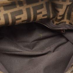 Fendi Tobacco Zucca Canvas and Leather Maxi Baguette Shoulder Bag