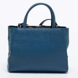 مملوكة مسبقًا Fendi Blue Leather Small 2Jours Tote