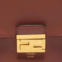 Pre Owned Fendi Brown Leather Small Kan U Shoulder Bag