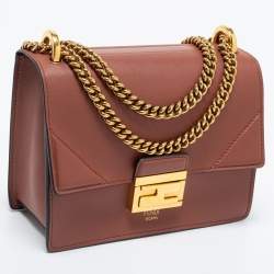 Pre Owned Fendi Brown Leather Small Kan U Shoulder Bag