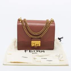 Pre Owned Fendi Brown Leather Small Kan U Shoulder Bag