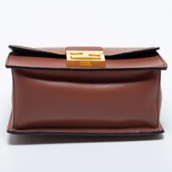 Pre Owned Fendi Brown Leather Small Kan U Shoulder Bag