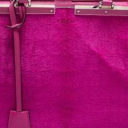 Pre Owned Fendi Fuchsia Leather and Calf Hair 3Jours Tote