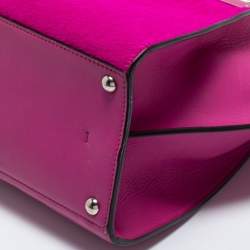 Pre Owned Fendi Fuchsia Leather and Calf Hair 3Jours Tote