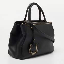 Pre Owned Fendi Black Leather Small 2Jours Tote