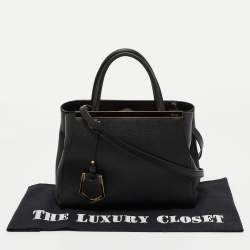 Pre Owned Fendi Black Leather Small 2Jours Tote