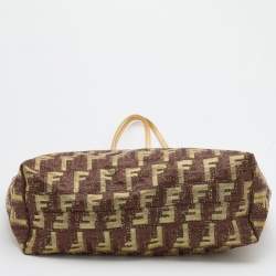 Pre Owned Fendi Multicolor Zucca Brocade Fabric Shopper Tote