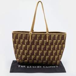 Pre Owned Fendi Multicolor Zucca Brocade Fabric Shopper Tote