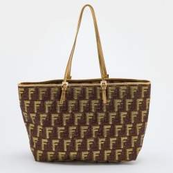 Pre Owned Fendi Multicolor Zucca Brocade Fabric Shopper Tote