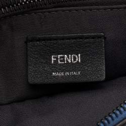Pre Owned Fendi Blue Leather Mini By The Way Embellished Shoulder Bag