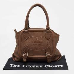 Pre Owned Fendi Brown Selleria Leather Tote