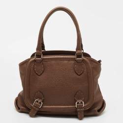 Pre Owned Fendi Brown Selleria Leather Tote