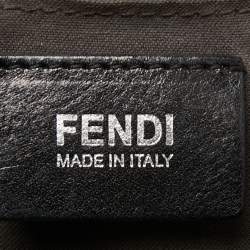 Pre Owned Fendi Black Zucca Canvas and Leather Hobo