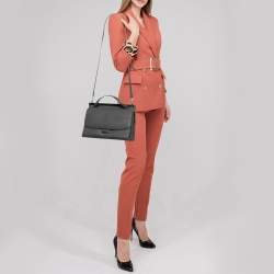 Fendi Grey Leather Small Demi Jour Top Handle Bag