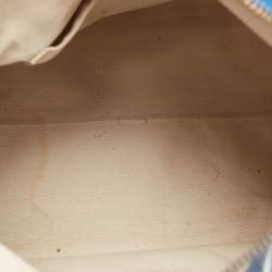 Fendi Blue/White Logo Print Canvas Boston Bag
