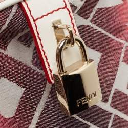 Pre Owned Fendi Multicolor Canvas and Leather Bauletto Satchel