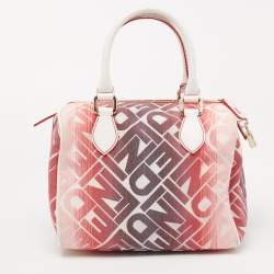 Pre Owned Fendi Multicolor Canvas and Leather Bauletto Satchel