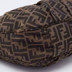 Fendi Brown Zucca Canvas and Patent Leather Mia Hobo
