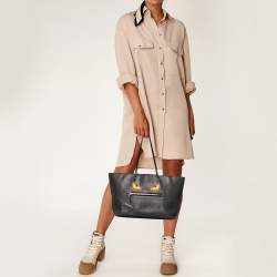 مملوكة مسبقًا Fendi Grey/Fuchsia Leather Monster Roll Tote