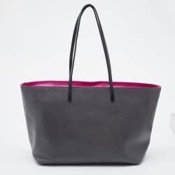 مملوكة مسبقًا Fendi Grey/Fuchsia Leather Monster Roll Tote