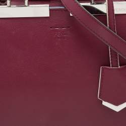 Pre Owned Fendi Burgundy Leather Mini 3Jours Tote