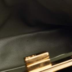 Pre Owned Fendi Olive Green Leather Mini Peekaboo Front Pocket Top Handle Bag