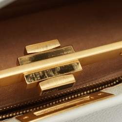 Pre Owned Fendi Light Blue Selleria Leather Made To Order Peekaboo Top Handle Bag