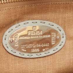 Pre Owned Fendi Light Blue Selleria Leather Made To Order Peekaboo Top Handle Bag
